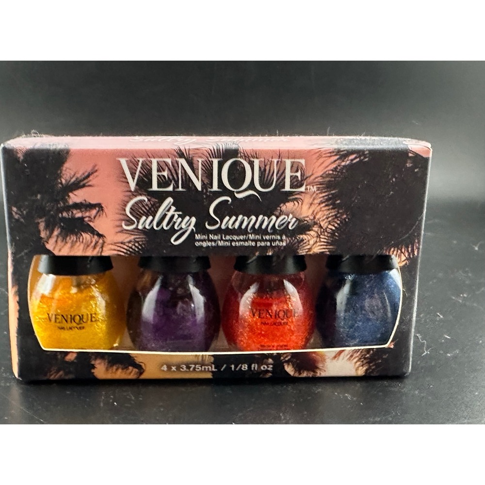 Venique Sultry Summer Nail Lacquer Set Women Mini Multicolor NIB 4 Piece Shimmer